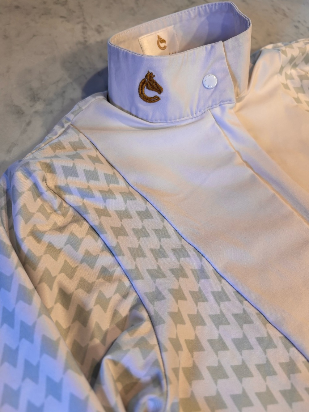 Criniere green houndstooth show shirt